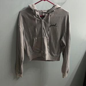 VS Pink cropped zip-up